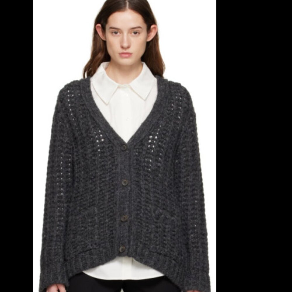 Anine Bing Kurt Alpaca and Wool-Blend Cardigan